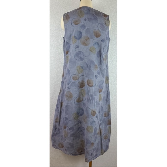 CLICK by Color Me Cotton 100% Linen Sleeveless with Pockets Dress, size Large - Picture 4 of 11